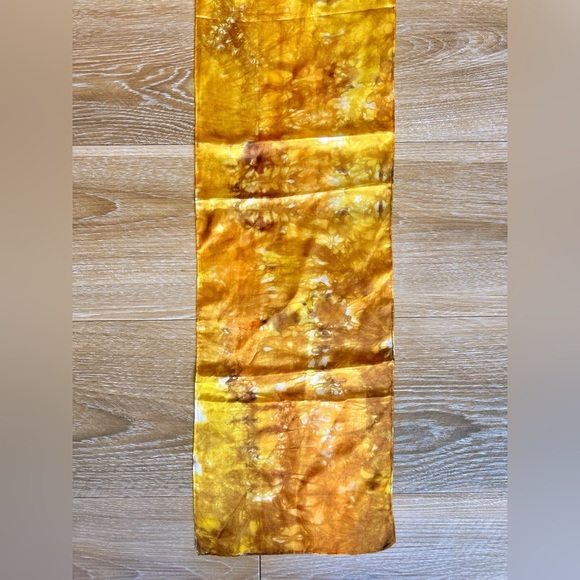 100% Silk Hand-Dyed Shibori-Inspired Long Scarf - Picture 4 of 7